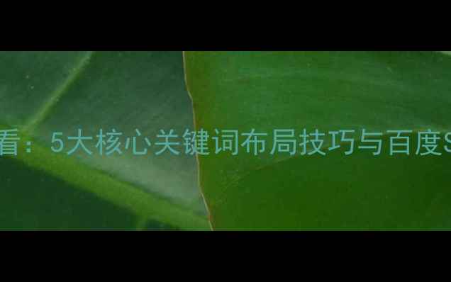 图片 网站优化必看：5大核心关键词布局技巧与百度SEO实战指南