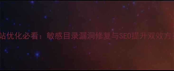 图片 网站优化必看：敏感目录漏洞修复与SEO提升双效方案2