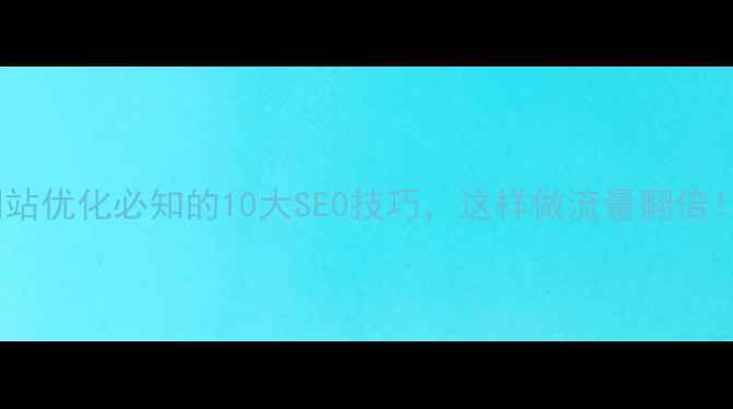 图片 网站优化必知的10大SEO技巧，这样做流量翻倍！2