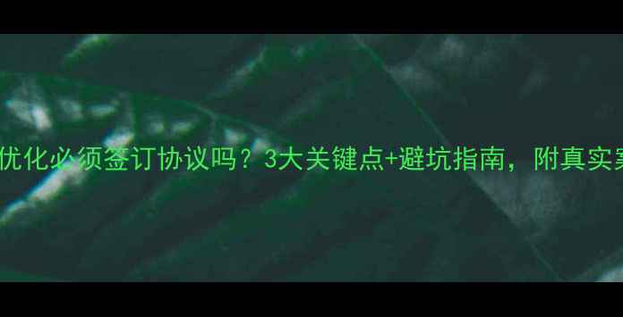 图片 网站优化必须签订协议吗？3大关键点+避坑指南，附真实案例2