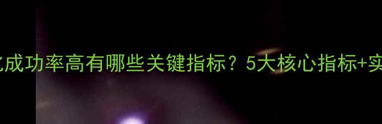 图片 网站优化成功率高有哪些关键指标？5大核心指标+实操指南1