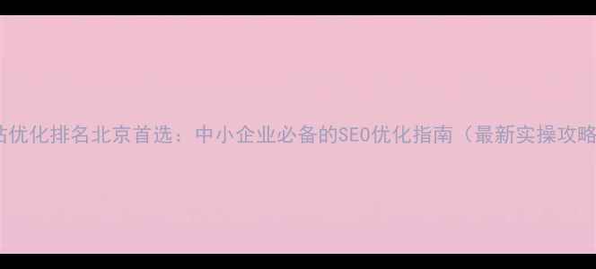 图片 网站优化排名北京首选：中小企业必备的SEO优化指南（最新实操攻略）1