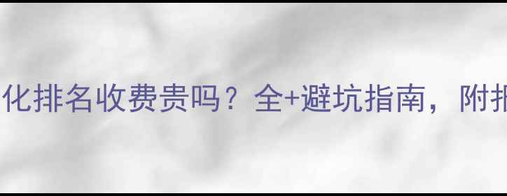 图片 网站优化排名收费贵吗？全+避坑指南，附报价表2