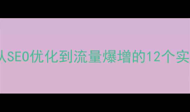 图片 网站优化推广全攻略：从SEO优化到流量爆增的12个实战技巧（附操作步骤）1
