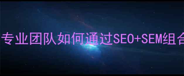图片 网站优化推广全案服务北京专业团队如何通过SEO+SEM组合策略实现企业级流量增长2