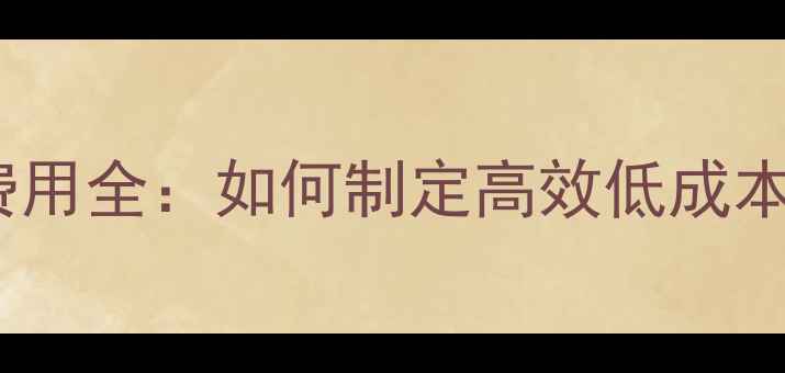 图片 网站优化推广费用全：如何制定高效低成本的营销预算？1