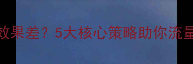 图片 网站优化效果差？5大核心策略助你流量翻倍！💥