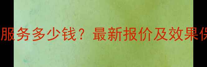 图片 网站优化服务多少钱？最新报价及效果保障方案2