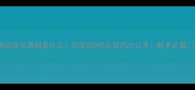 图片 网站优化源码是什么？百度SEO优化技巧大公开！新手必看🔥2