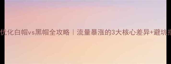 图片 网站优化白帽vs黑帽全攻略｜流量暴涨的3大核心差异+避坑指南1