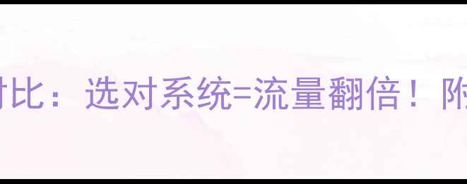 图片 网站优化系统对比：选对系统=流量翻倍！附实战避坑指南2