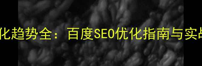 图片 网站优化趋势全：百度SEO优化指南与实战策略2
