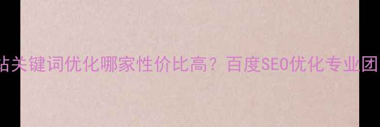 图片 网站关键词优化哪家性价比高？百度SEO优化专业团队1