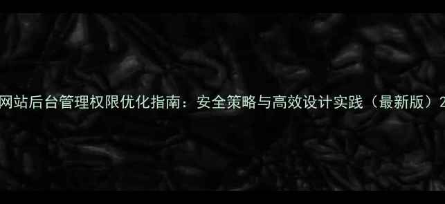 图片 网站后台管理权限优化指南：安全策略与高效设计实践（最新版）2