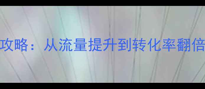 图片 网站后期优化全攻略：从流量提升到转化率翻倍（附实战案例）