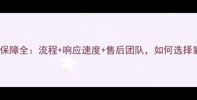 图片 网站售后服务保障全：流程+响应速度+售后团队，如何选择靠谱服务商？1