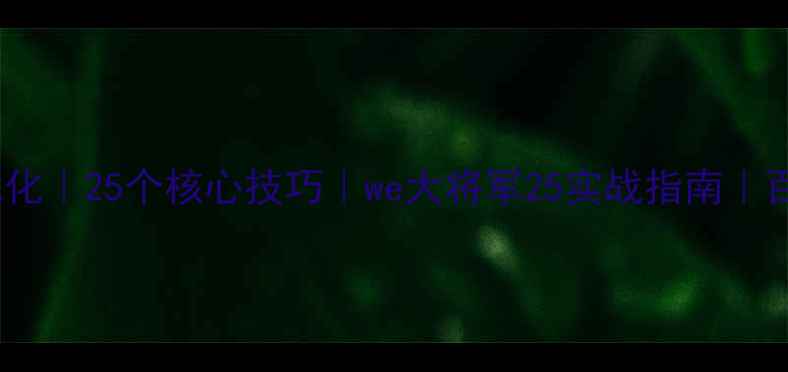 图片 网站建设优化｜25个核心技巧｜we大将军25实战指南｜百度SEO必备