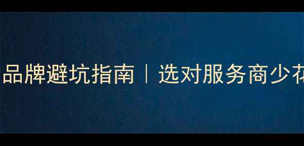 图片 网站建设公司品牌避坑指南｜选对服务商少花10万冤枉钱1