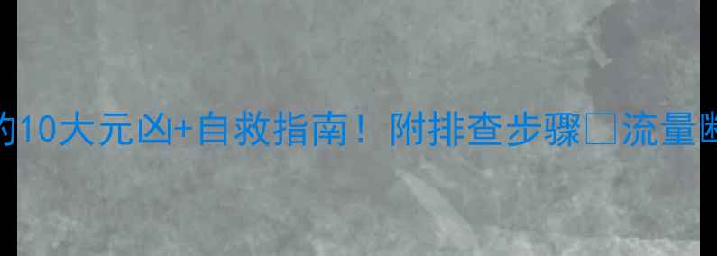 图片 网站打不开的10大元凶+自救指南！附排查步骤🔥流量断崖期必看！