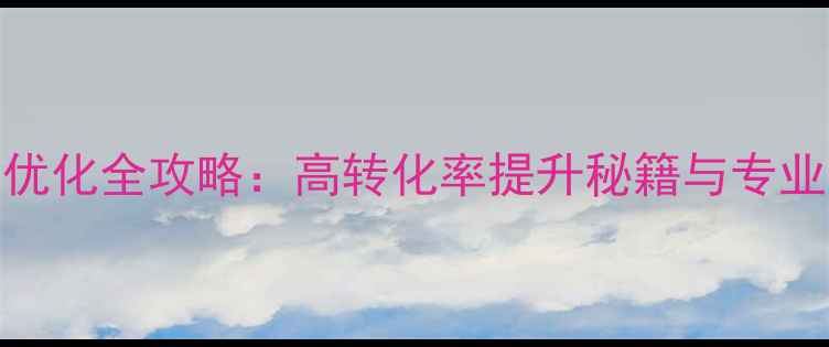 图片 网站推广优化全攻略：高转化率提升秘籍与专业服务通道