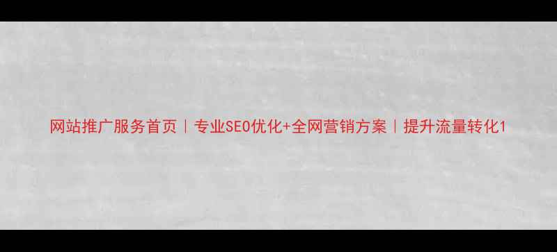 图片 网站推广服务首页｜专业SEO优化+全网营销方案｜提升流量转化1