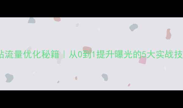 图片 网站流量优化秘籍｜从0到1提升曝光的5大实战技巧1