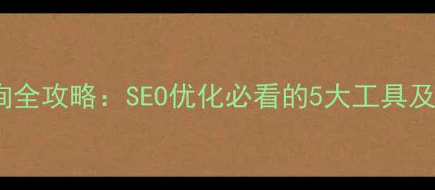 图片 网站访问量查询全攻略：SEO优化必看的5大工具及数据分析方法1