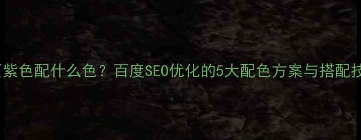 图片 网页紫色配什么色？百度SEO优化的5大配色方案与搭配技巧2