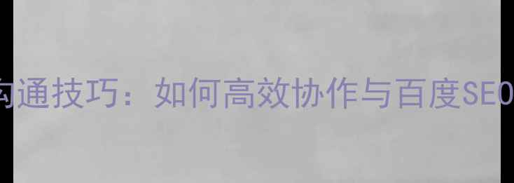 图片 网页项目沟通技巧：如何高效协作与百度SEO优化策略1