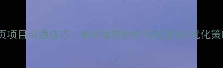 图片 网页项目沟通技巧：如何高效协作与百度SEO优化策略2