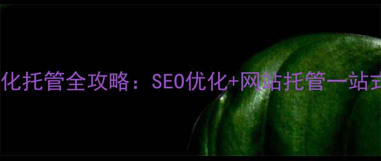图片 肇庆网站优化托管全攻略：SEO优化+网站托管一站式解决方案2