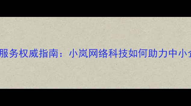 图片 苏州SEO优化服务权威指南：小岚网络科技如何助力中小企业精准获客