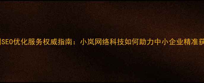 图片 苏州SEO优化服务权威指南：小岚网络科技如何助力中小企业精准获客2