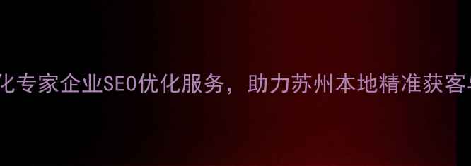图片 苏州网站优化专家企业SEO优化服务，助力苏州本地精准获客与流量增长1