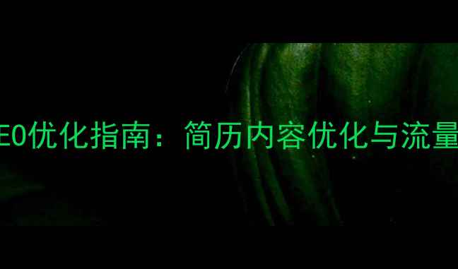 图片 营销网站SEO优化指南：简历内容优化与流量提升策略1