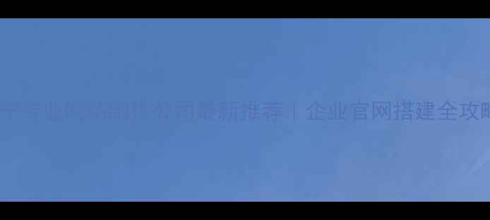 图片 西宁专业网站制作公司最新推荐｜企业官网搭建全攻略2