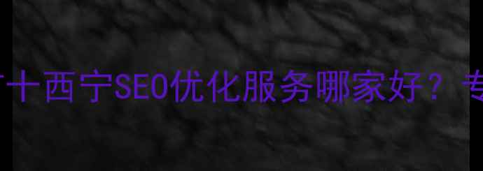 图片 西宁网站制作公司排名前十西宁SEO优化服务哪家好？专业建站+流量提升全攻略