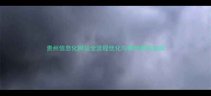 图片 贵州信息化网站全流程优化与检修服务指南