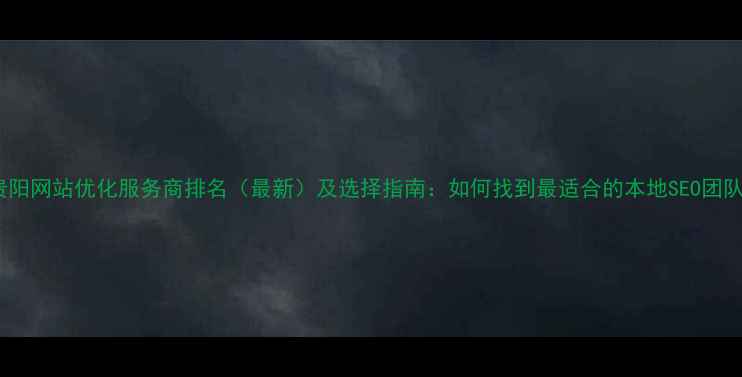 图片 贵阳网站优化服务商排名（最新）及选择指南：如何找到最适合的本地SEO团队1