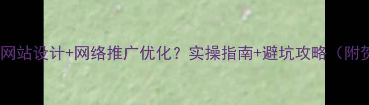 图片 贺州企业如何做网站设计+网络推广优化？实操指南+避坑攻略（附贺州本地案例）2