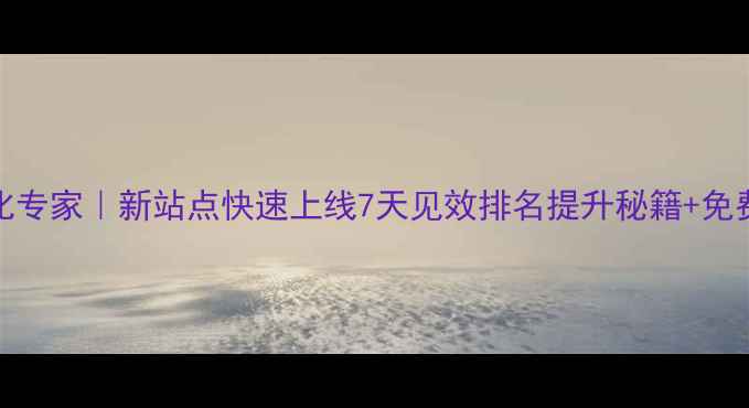 图片 郑州SEO优化专家｜新站点快速上线7天见效排名提升秘籍+免费咨询通道1