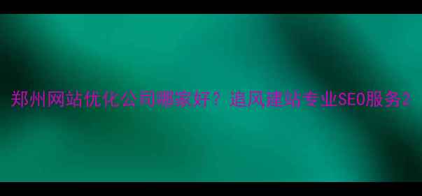 图片 郑州网站优化公司哪家好？追风建站专业SEO服务2