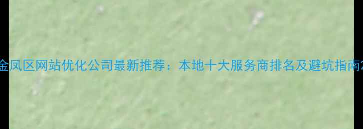 图片 金凤区网站优化公司最新推荐：本地十大服务商排名及避坑指南2