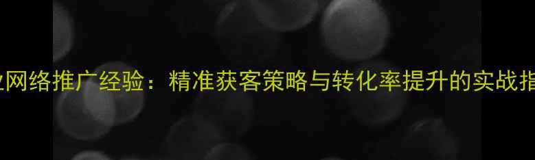图片 金昌本地企业网络推广经验：精准获客策略与转化率提升的实战指南（最新）1