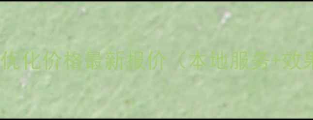 图片 钦州网站优化价格最新报价（本地服务+效果保障）1