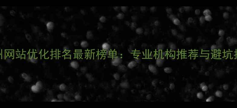 图片 锦州网站优化排名最新榜单：专业机构推荐与避坑指南