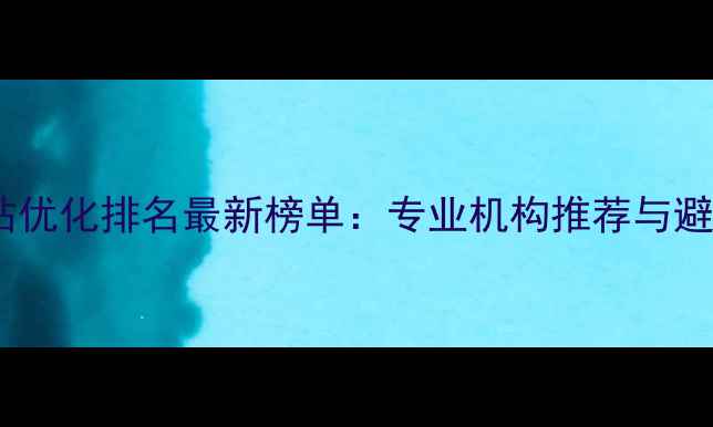 图片 锦州网站优化排名最新榜单：专业机构推荐与避坑指南2
