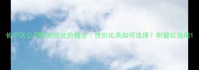 图片 长宁区公司网站优化价格全｜性价比高如何选择？附避坑指南1