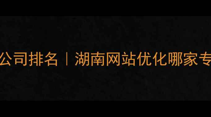 图片 长沙本地SEO优化公司排名｜湖南网站优化哪家专业？附避坑指南1