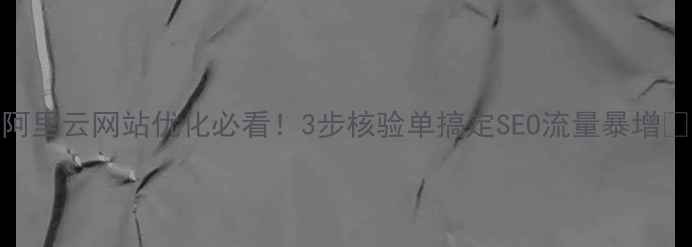 图片 阿里云网站优化必看！3步核验单搞定SEO流量暴增🔥